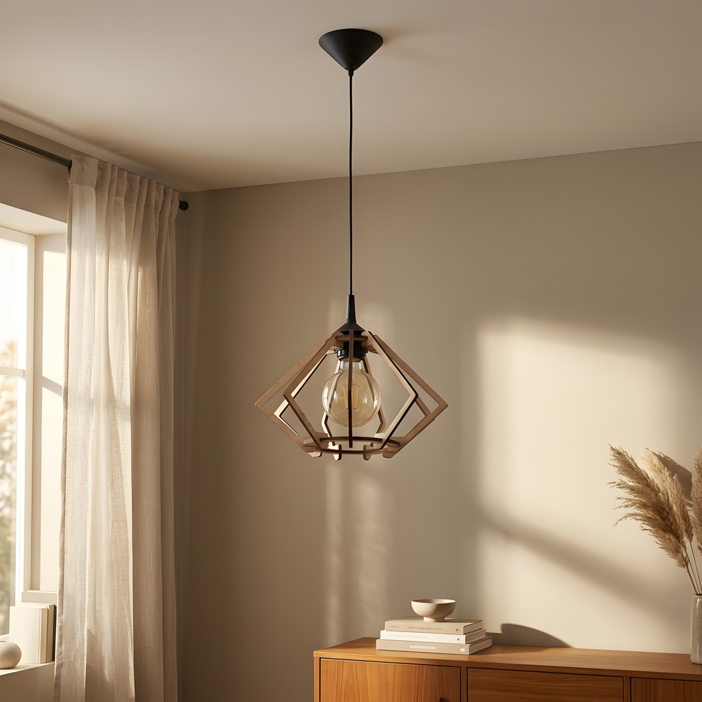 Soraline suspension bois naturel, bureau