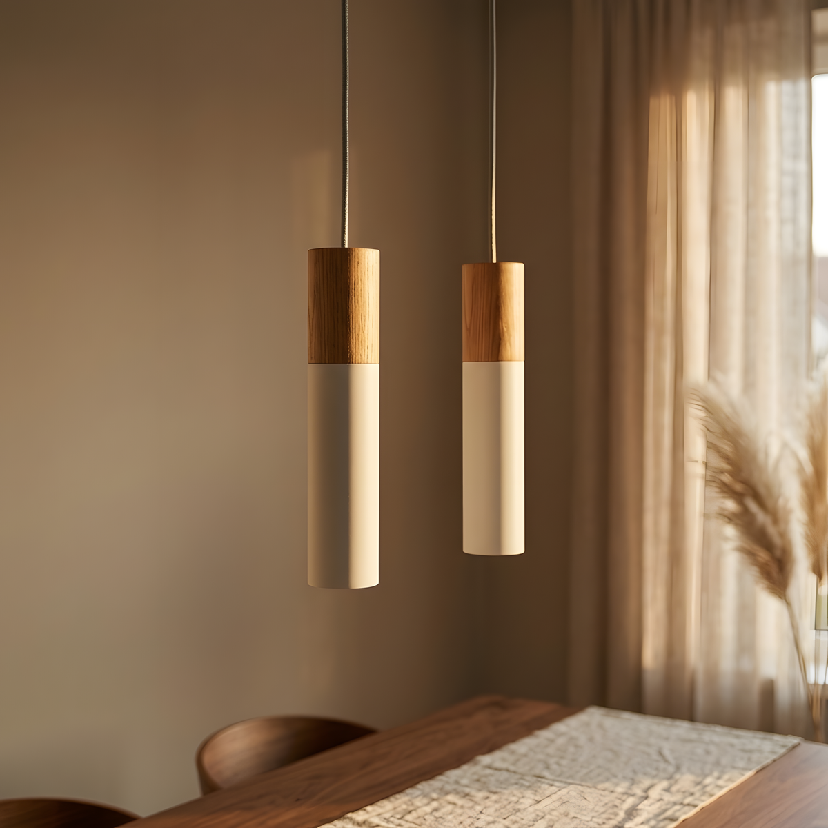 Talvira suspension blanc et bois, bureau