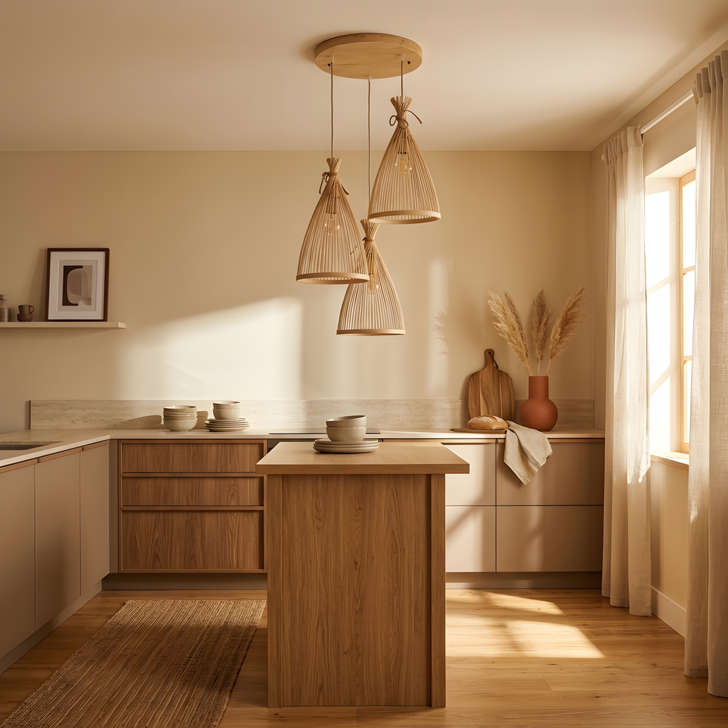 Torena suspension bambou, lumière du soir