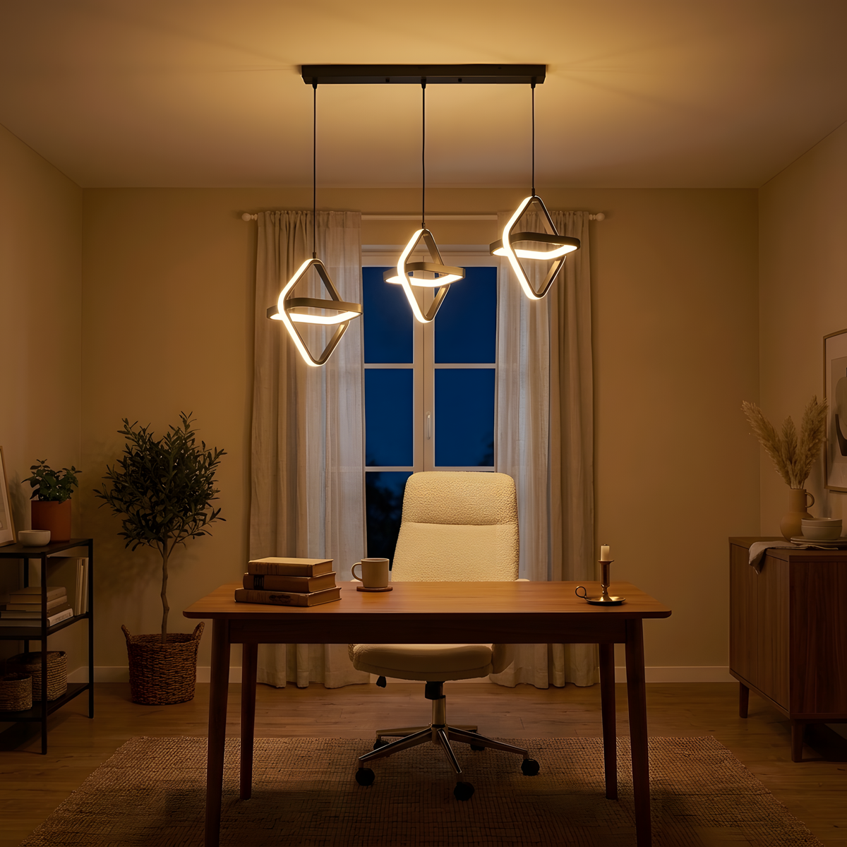 Tropicaya suspension LED acier poli, salle à manger