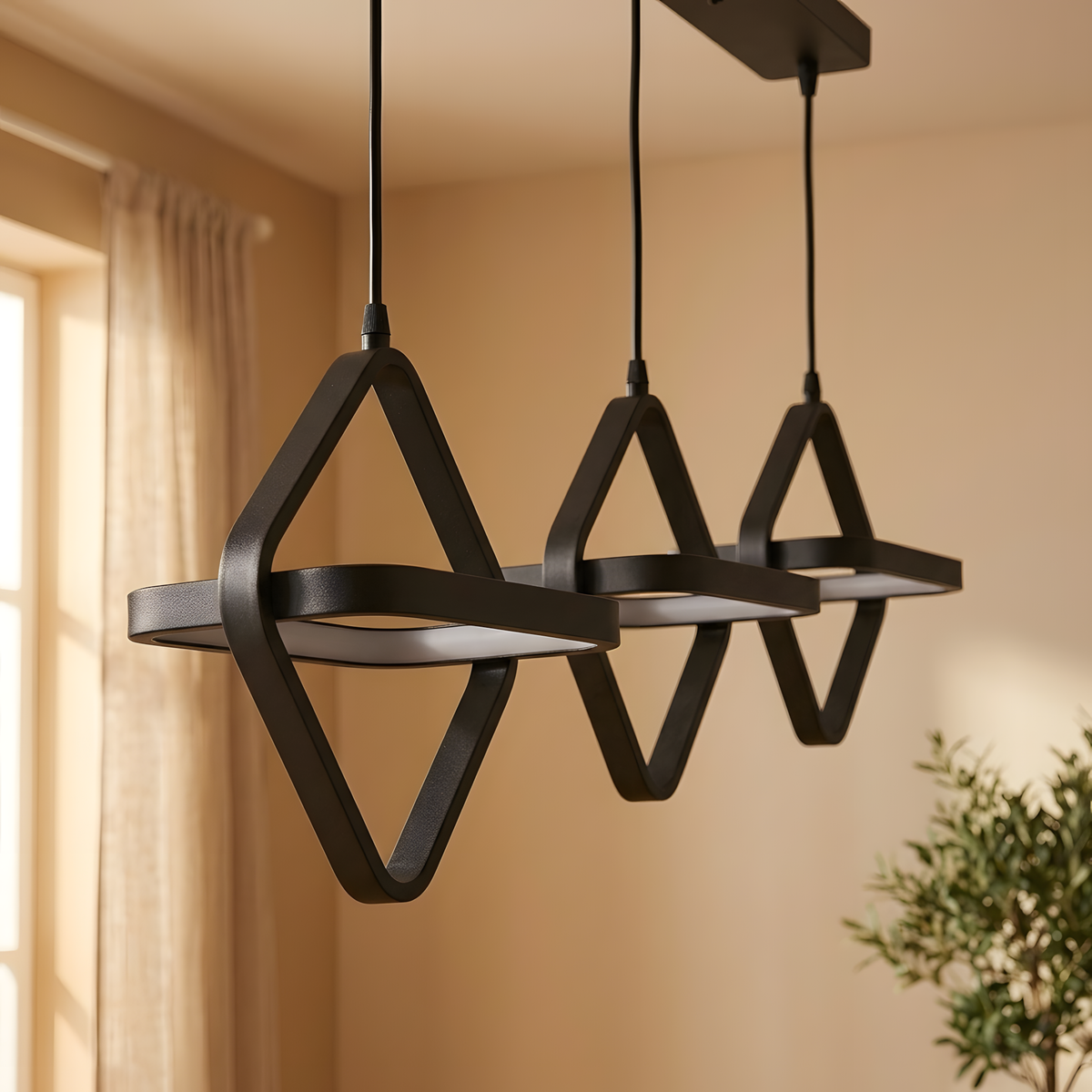Tropicaya suspension LED acier poli, salon