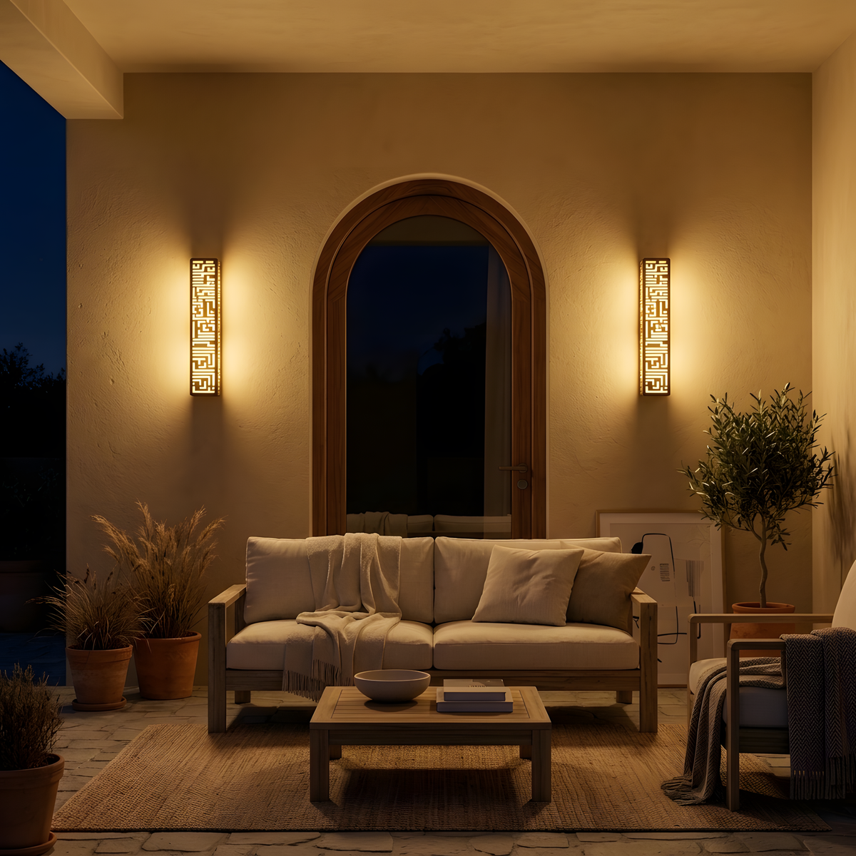 Urasasca applique murale patio en duo au crépuscule