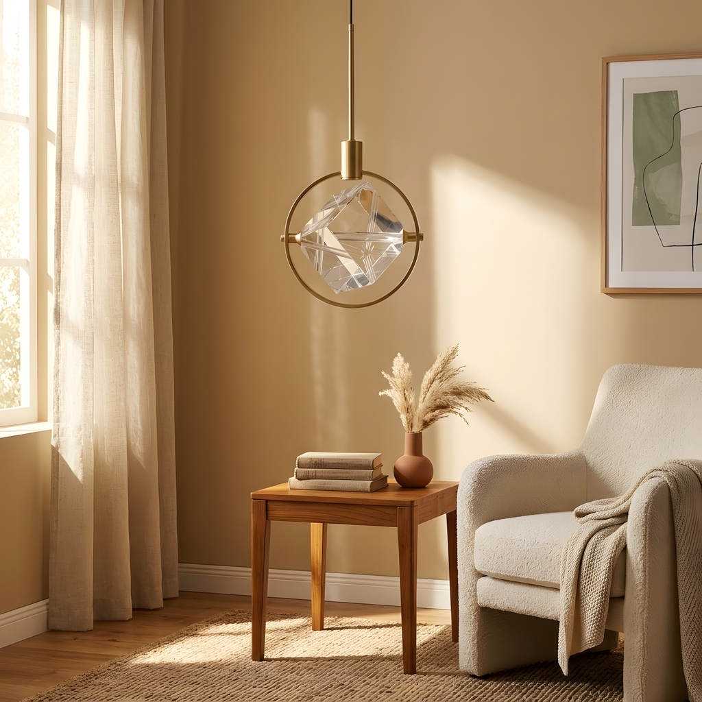 Vantea suspension ondulée dorée, chambre