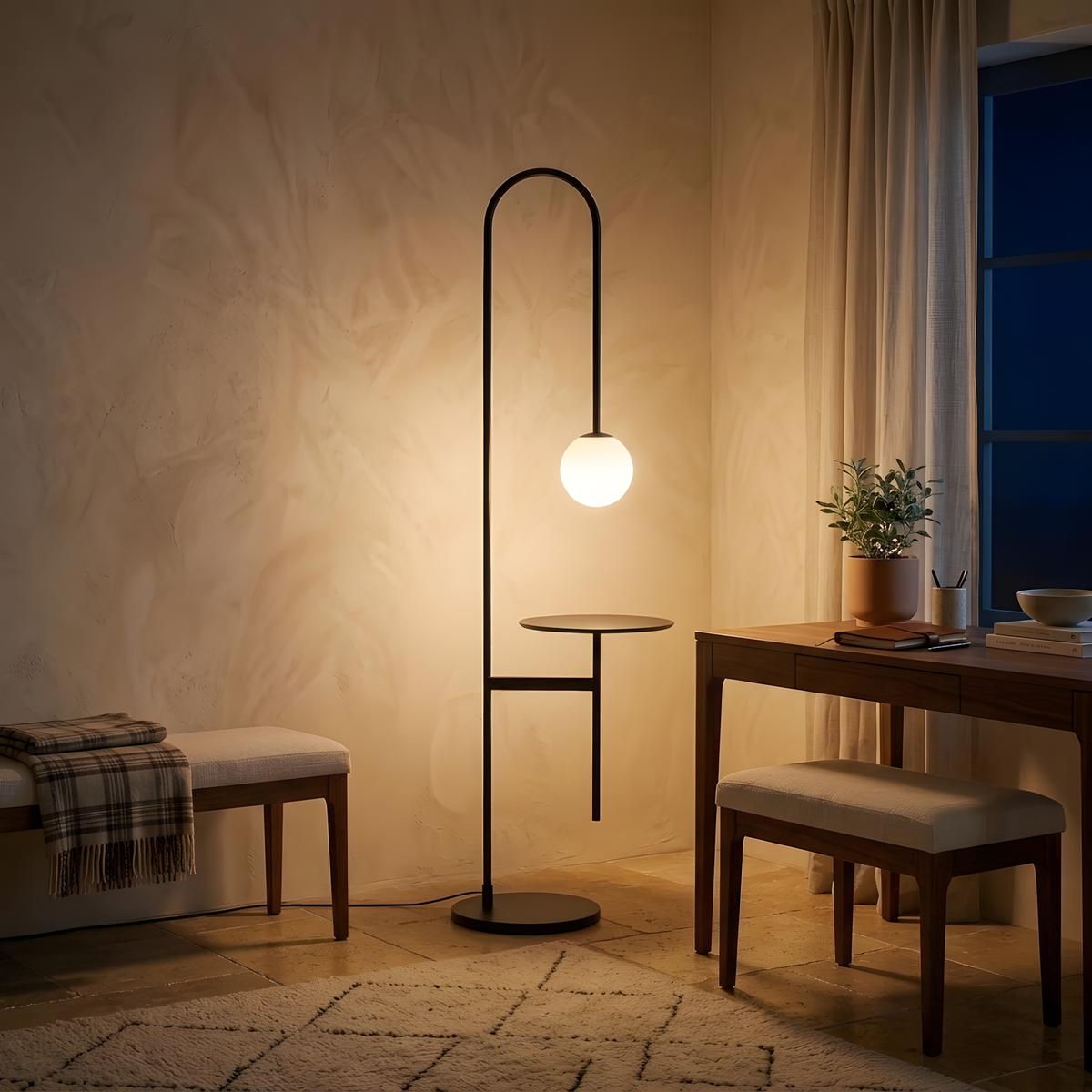 Velevia lampadaire ambiance du soir
