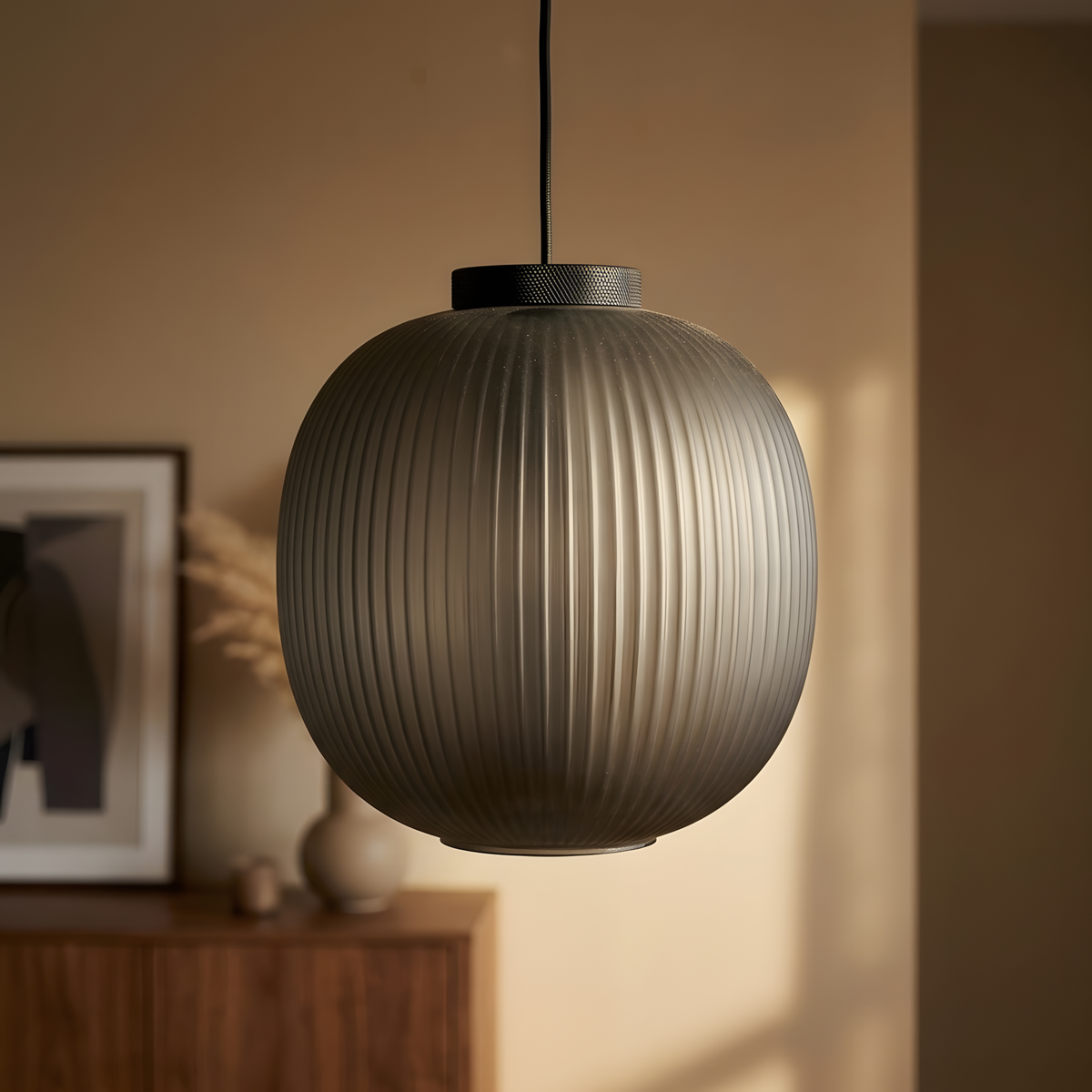 Vessalia suspension verre givré, salon