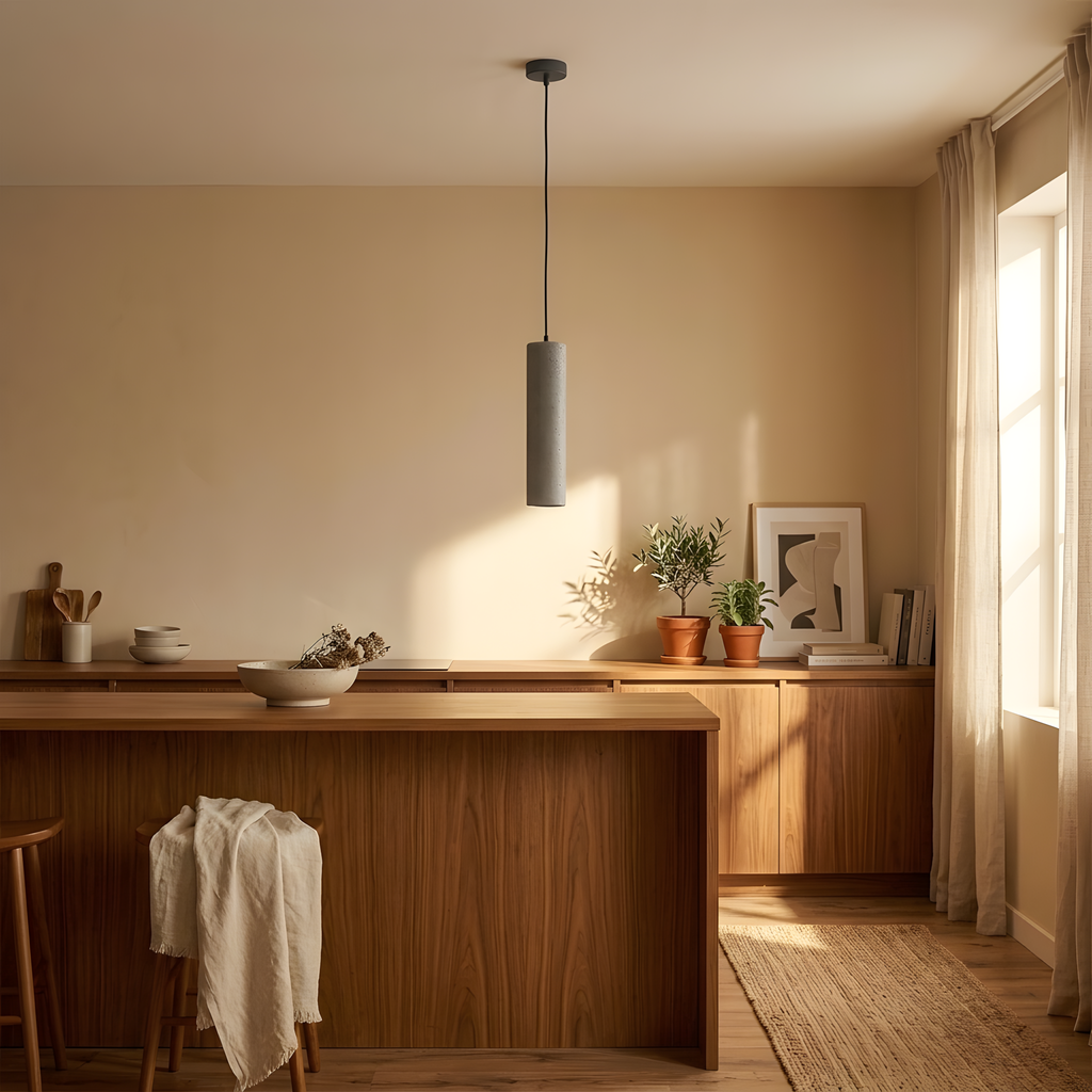 Vestolia suspension tube béton, lumière du soir