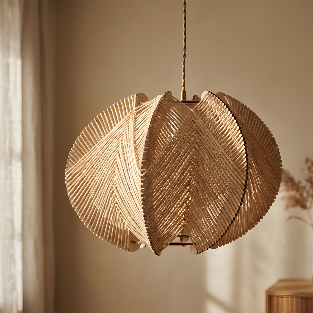 Vintaris suspension bois et bambou, chambre
