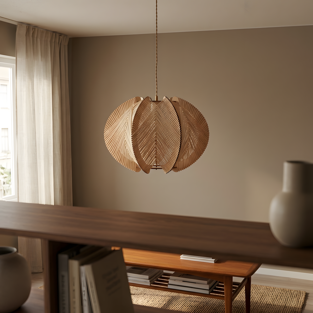Vintaris suspension bois et bambou, cuisine