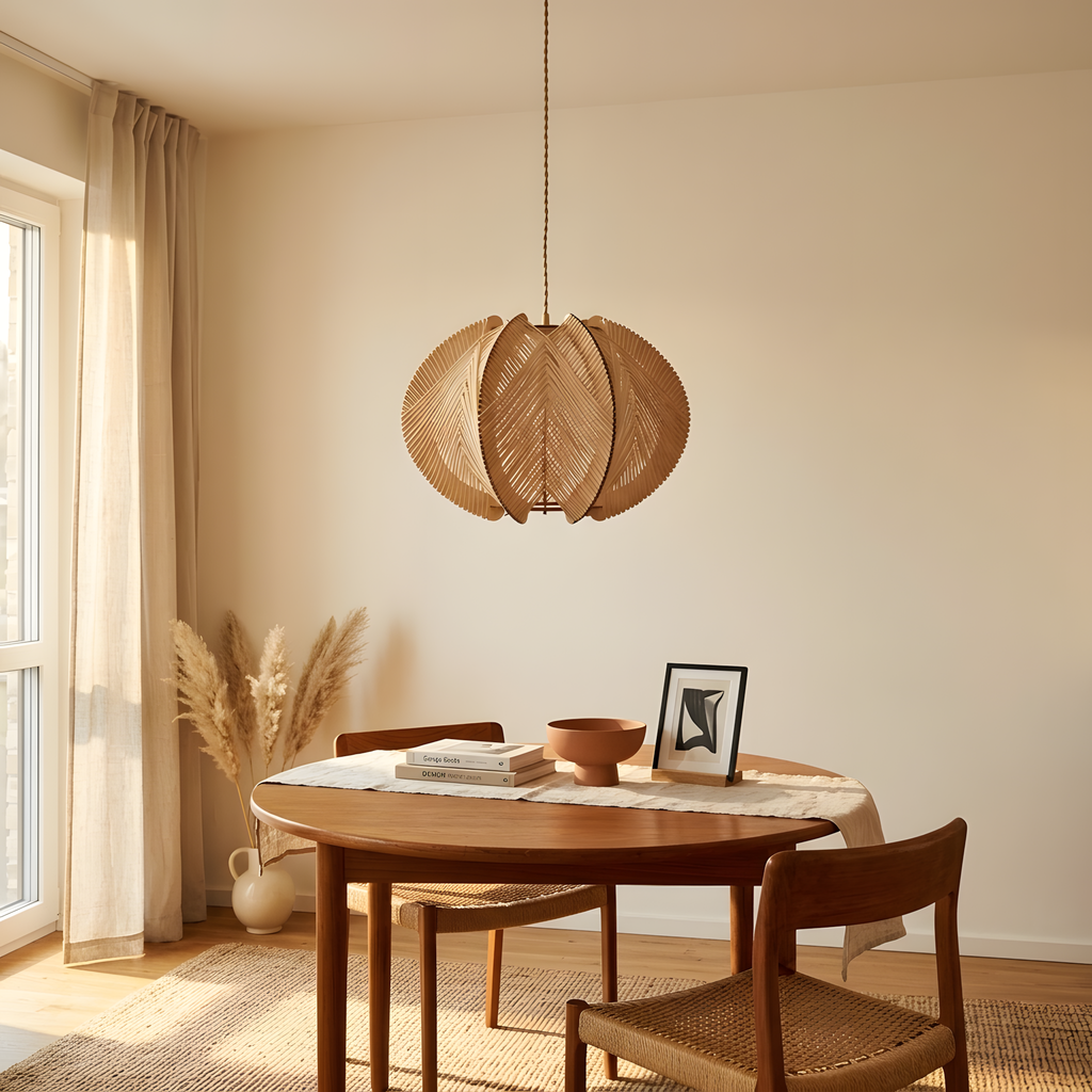 Vintaris suspension bois et bambou, salle à manger