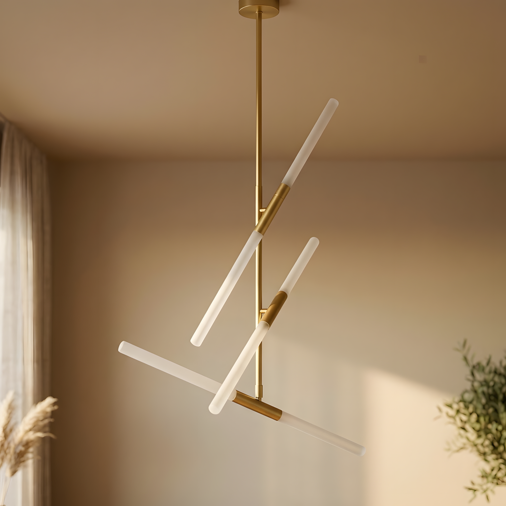 Virelia suspension doré et verre mat, entrée