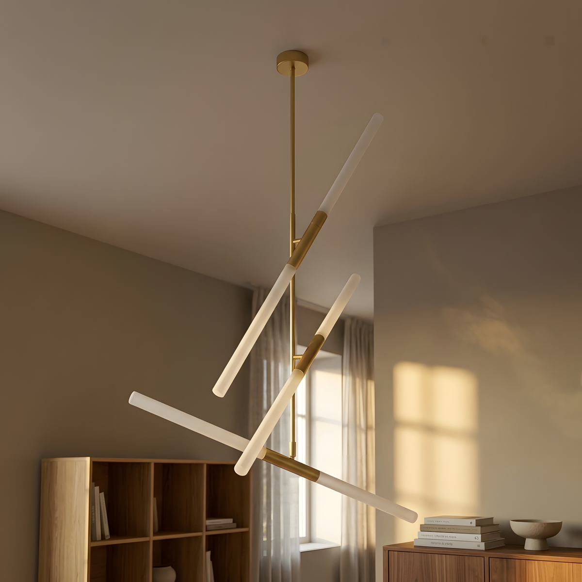 Virelia suspension doré et verre mat, chambre