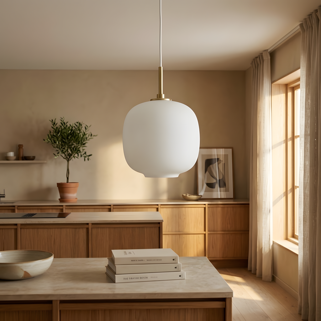 Vorania suspension verre blanc, entrée
