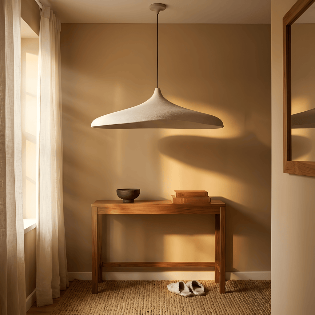 Wabilo suspension micro-ciment dans un salon lumineux
